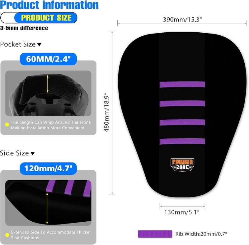MCHMFG Motorcycle Dirt Bike Seat Cover for Surron Sur Ron Light Bee X/S - E Bike Seat Cover (Purple) - Image 4